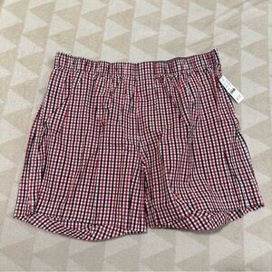J crew patterned boxers red black plaid